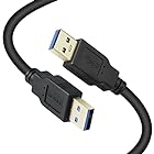 USB 3.0オス-オスケーブル 5m USBタイプA-タイプA XBOHJOEオス-オスUSB金メッキコネクタ対応HDDエンクロージャ、車載MP3、ラジエーターなど5Gbps 高速転送USB 3.0 A - Aケーブルブラック5M