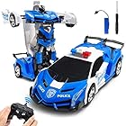 WEECOC. 多機能 ラジコンカー RCカー 電動RCカー おもちゃの車 ロボットに変換 安定性高い 耐衝撃 子供おもちゃ 人気 プレゼント (青 充電式)