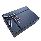【JANUARY】ギフトボックス ダブルカラー 贈り物 誕生日 パッキングボックス ラッピング用品 大容量 包装 ガールフレンド (ブルー)