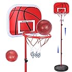 Leweet 子供用ミニ バスケットゴール バスケットボールセット 150cm/170cmバスケットボールフープ 自立式 高さ調整２つボール付き 室内 屋外兼用 子供用 誕生日プレゼント