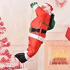 クリスマス飾り サンタはしご サンタクロース人形 壁飾り デコレーション Christmas 置物 吊り装飾用 インテリア飾り クリスマス おもちゃ クリスマスパーティー クリスマスプレゼント ギフト【Poiquks】 (50cm，縄にかけサンタ