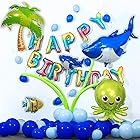 誕生日 風船、Happy Birthday バルーン、誕生日 パーティー 飾り付け JPHB7X (E-海洋動物風船キット)