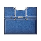 Highgen クラフトバッグ マチ付き 手提げ 紙袋 ペーパーバッグ シ 2枚セット トレンドギフト ギフトバッグ シンプル ラッピング プレゼント 30 x 13 x 25 cm(青いギフトバッグ)