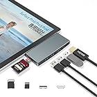Surface Pro 6/Pro 5/Pro 4 専用 USB 3.0 ハブ 4K@30Hz HDMIポート SD/TF（Micro SD） カードリーダー+ USB 3.0ポート*3 高速データ転送 マルチ 6 in 1アルミニウムUSB 3