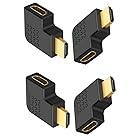 HDMI 変換アダプタ L型変換アダプタ 延長 HDMIオス to HDMIメス 狭い場所対応 （左に曲がる*2+右に曲がる*2）ハイスピードポート 4個セット