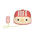 シミュレートされた固定電話のおもちゃ、3歳以上の早期教育のためのソフトライト2モードの赤ちゃんの電話のおもちゃ(ピンク)