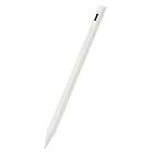 エレコム タッチペン スタイラス 充電式 iPad専用 パームリジェクション対応 傾き検知対応 磁気吸着 USB-C充電 ペン先交換可能 ホワイト P-TPACSTAP02WH