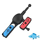 Uniraku【2022版Switch用釣り竿】Switch Joy-con用釣り竿 回転リールデザイン 竿を振り、リールを巻くといった体感操作を楽しめます 本当に釣りをしているような感覚で釣りゲームを楽しめます Joy-con(LとR)交換可能