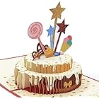 バースデーカード 立体 3Dケーキ お誕生日おめでとうカードをポップアップ 誕生日メッセージカード手作りギフト 親戚、恋人、両親、教師、友達、子供たちへ 誕生日カード 封筒付き
