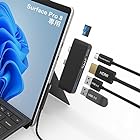 Surface Pro 8 USB ハブ 4K HDMIポート + USB-C Thunerbolt 4 (ディスプレイ+データ+PD充電) + USB3.0 + USB2.0 + TF (Micro SD) カードスロット マルチポート Sur
