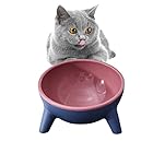 Umi(ウミ) 猫 食器 猫 フードボウル 猫 餌入れ 猫 えさ 皿 猫 ごはん皿 犬 えさいれ ペットボウル 15度の傾斜 頸椎を保護する かわいい 皿 倒れない 給水器 給餌 水やり 水飲み 猫 皿 食べやすい (グリーン 1個) (ピンク)