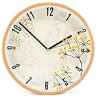 Danmukeji 壁掛け時計シンプルな北欧かわいいミュート壁掛け時計丸い無垢材フレームガラス時計の顔美しく印刷されたファッションパーソナリティ創造的な壁掛け時計12インチ（直径30cm）大きなフォント見やすい部屋の装飾ギフト (12インチ)