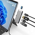 Surface Pro 8 USB ハブ USB-C Thunerbolt 4 (ディスプレイ+データ+PD充電) + 4K HDMIポート + USB3.0 + USB2.0 + TF (Micro SD) カードスロット マルチポート Sur