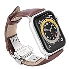 Sea Sha コンパチブル apple watch バンド44mm/45mm/49mm本革/ビジネス用 アップルウォッチ ベルト45mmプッシュ式 Ｄバックル 手作りApple Watch Nike,Apple Watch Ultra1/Ult
