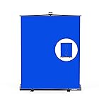 【簡単セットアップ】RAUBAY 200 x 152センチメートル折りたたみ可能な青スクリーン背景布ポータブルリトラクタブル写真背景スタンド付き、ビデオ会議、写真スタジオ、ストリーミングに適用…