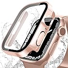 【2枚】DYAOLE 対応 Apple Watch ケース Series 9/8/SE2/SE/7/6/5/4 アップルウォッチ カバー 44mm 対応 Apple Watch カバー 防水ガラスフィルム 電気メッキ光沢Apple Watch 全