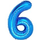 Vthoviwa 約100cm バルーンアルミ6 ヘリウム風船 数字バルーン6青い 誕生日 カーニバル 飾り付け記念日パーティー装飾青い6 男女兼用 40インチ 大きい