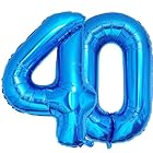 Vthoviwa 約100cm バルーンアルミ40 ヘリウム風船 数字バルーン40青い 誕生日 カーニバル 飾り付け記念日パーティー装飾青い40 男女兼用 40インチ 大きい