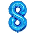 Vthoviwa 約100cm バルーンアルミ8 ヘリウム風船 数字バルーン8青い 誕生日 カーニバル 飾り付け記念日パーティー装飾青い8 男女兼用 40インチ 大きい