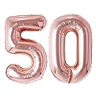 Vthoviwa 約100cm バルーンアルミ50 ヘリウム風船 数字バルーン50ローズゴールド 誕生日 カーニバル 飾り付け記念日パーティー装飾ローズゴールド50 男女兼用 40インチ 大きい