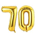 Vthoviwa 40インチ バルーンアルミ70 ヘリウム風船 数字バルーン70ゴールド 0123456789,10-19,20-29,30,40,50,60,70,80,90,100 誕生日 カーニバル 飾り付け記念日パーティー装飾ゴールド70