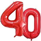 Vthoviwa 約100cm バルーンアルミ40 ヘリウム風船 数字バルーン40赤 誕生日 カーニバル 飾り付け記念日パーティー装飾赤40 男女兼用 40インチ 大きい
