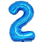 Vthoviwa 40インチ バルーンアルミ2 ヘリウム風船 数字バルーン2青い 0123456789,10-19,20-29,30,40,50,60,70,80,90,100 誕生日 カーニバル 飾り付け記念日パーティー装飾青い2 男女兼用 大