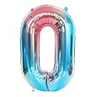Vthoviwa 約100cm バルーンアルミ0 ヘリウム風船 数字バルーン0花青い 誕生日 カーニバル 飾り付け記念日パーティー装飾花青い0 男女兼用 40インチ 大きい