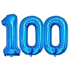 Vthoviwa 約100cm バルーンアルミ100 ヘリウム風船 数字バルーン100青い 誕生日 カーニバル 飾り付け記念日パーティー装飾青い100 男女兼用 40インチ 大きい