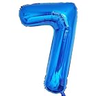 Vthoviwa 約100cm バルーンアルミ7 ヘリウム風船 数字バルーン7青い 誕生日 カーニバル 飾り付け記念日パーティー装飾青い7 男女兼用 40インチ 大きい