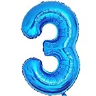 Vthoviwa 40インチ バルーンアルミ3 ヘリウム風船 数字バルーン3青い 0123456789,10-19,20-29,30,40,50,60,70,80,90,100 誕生日 カーニバル 飾り付け記念日パーティー装飾青い3 男女兼用 大
