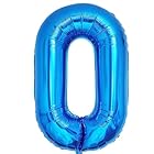 Vthoviwa 約100cm バルーンアルミ0 ヘリウム風船 数字バルーン0青い 誕生日 カーニバル 飾り付け記念日パーティー装飾青い0 男女兼用 40インチ 大きい