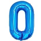 Vthoviwa 40インチ バルーンアルミ0 ヘリウム風船 数字バルーン0青い 0123456789,10-19,20-29,30,40,50,60,70,80,90,100 誕生日 カーニバル 飾り付け記念日パーティー装飾青い0 男女兼用 大