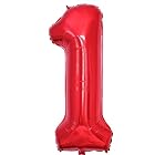Vthoviwa 約100cm バルーンアルミ1 ヘリウム風船 数字バルーン1赤 誕生日 カーニバル 飾り付け記念日パーティー装飾赤1 男女兼用 40インチ 大きい