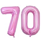 Vthoviwa 約100cm バルーンアルミ70 ヘリウム風船 数字バルーン70ピンク 誕生日 カーニバル 飾り付け記念日パーティー装飾ピンク70 男女兼用 40インチ 大きい