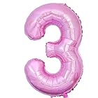 Vthoviwa 約100cm バルーンアルミ3 ヘリウム風船 数字バルーン3ピンク 誕生日 カーニバル 飾り付け記念日パーティー装飾ピンク3 男女兼用 40インチ 大きい