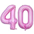 Vthoviwa 約100cm バルーンアルミ40 ヘリウム風船 数字バルーン40ピンク 誕生日 カーニバル 飾り付け記念日パーティー装飾ピンク40 男女兼用 40インチ 大きい