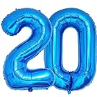Vthoviwa 40インチ バルーンアルミ20 ヘリウム風船 数字バルーン20青い 0123456789,10-19,20-29,30,40,50,60,70,80,90,100 誕生日 カーニバル 飾り付け記念日パーティー装飾青い20 男女兼