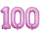 Vthoviwa 約100cm バルーンアルミ100 ヘリウム風船 数字バルーン100ピンク 誕生日 カーニバル 飾り付け記念日パーティー装飾ピンク100 男女兼用 40インチ 大きい