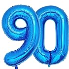 Vthoviwa 約100cm バルーンアルミ90 ヘリウム風船 数字バルーン90青い 誕生日 カーニバル 飾り付け記念日パーティー装飾青い90 男女兼用 40インチ 大きい