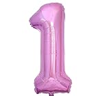 Vthoviwa 約100cm バルーンアルミ1 ヘリウム風船 数字バルーン1ピンク 誕生日 カーニバル 飾り付け記念日パーティー装飾ピンク1 男女兼用 40インチ 大きい