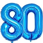 Vthoviwa 40インチ バルーンアルミ80 ヘリウム風船 数字バルーン80青い 0123456789,10-19,20-29,30,40,50,60,70,80,90,100 誕生日 カーニバル 飾り付け記念日パーティー装飾青い80 男女兼