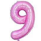 Vthoviwa 約100cm バルーンアルミ9 ヘリウム風船 数字バルーン9ピンク 誕生日 カーニバル 飾り付け記念日パーティー装飾ピンク9 男女兼用 40インチ 大きい
