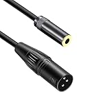 luxferre xlr 3.5mm 変換 xlr to 3.5 mm ケーブル 3.5mmステレオミニプラグ キャノン ケーブル 6N OFC 1m 純銅外殻 3.5 mm メス 3 極 xlr ケーブル xlr オス 延長 コード xlr キ