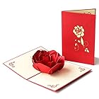 かわいいバースデーカード、3Dグリーティングカード、バラの花のグリーティングカード、バレンタインデー、記念日、記念日、母の日、父の日感謝祭、メッセージカード付き (バラの花)