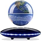 磁気浮上 地球儀 世界地図 360度自動回転型 電磁誘導 空中浮遊 台座LEDライト付き 子供用 学習用 教学用 テーブルの飾り 6インチ