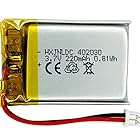 DC 3.7V 220mah 402030充電可能リチウム電池 for DIY 3.7-5V電子製品に適していますバッテリ交換，Bluetoothイヤホン、腕時計
