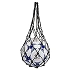 ALLVD 収納 サッカー/バレーボール/バスケットボール用 簡易ボールバッグ 網袋 持ち運び 保管用 (ブラック)