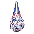 ALLVD 収納 サッカー/バレーボール/バスケットボール用 簡易ボールバッグ 網袋 持ち運び 保管用 (赤と青)