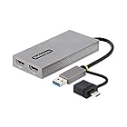 StarTech.com ディスプレイアダプター/USB-C & A/2x HDMI/11cm cbl/Win & mac